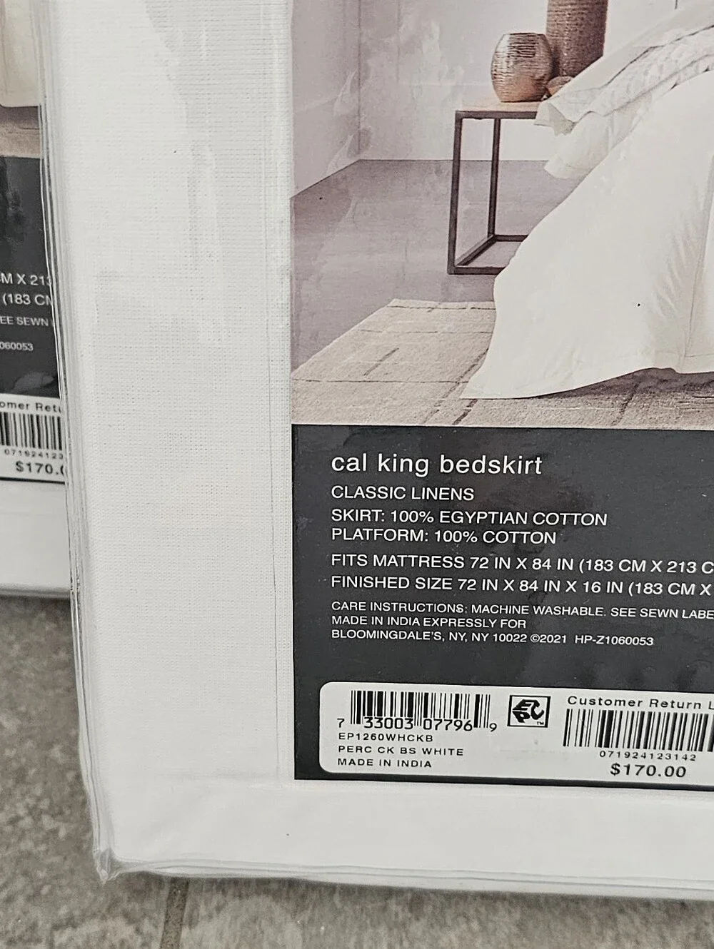 Hudson Park Collection Cal King Bedskirt x2 – Classic Linens, White (Bundle)Two